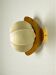 Italian cocoon wall lamp, resin and pine, circa 1970s