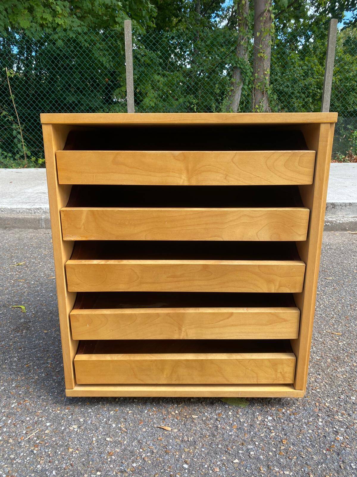 5-drawer plan sorter furniture, workshop style, for drawing and sewing storage 7