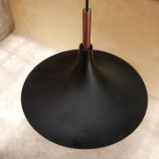 Vintage tulip hanging lamp in black metal and copper