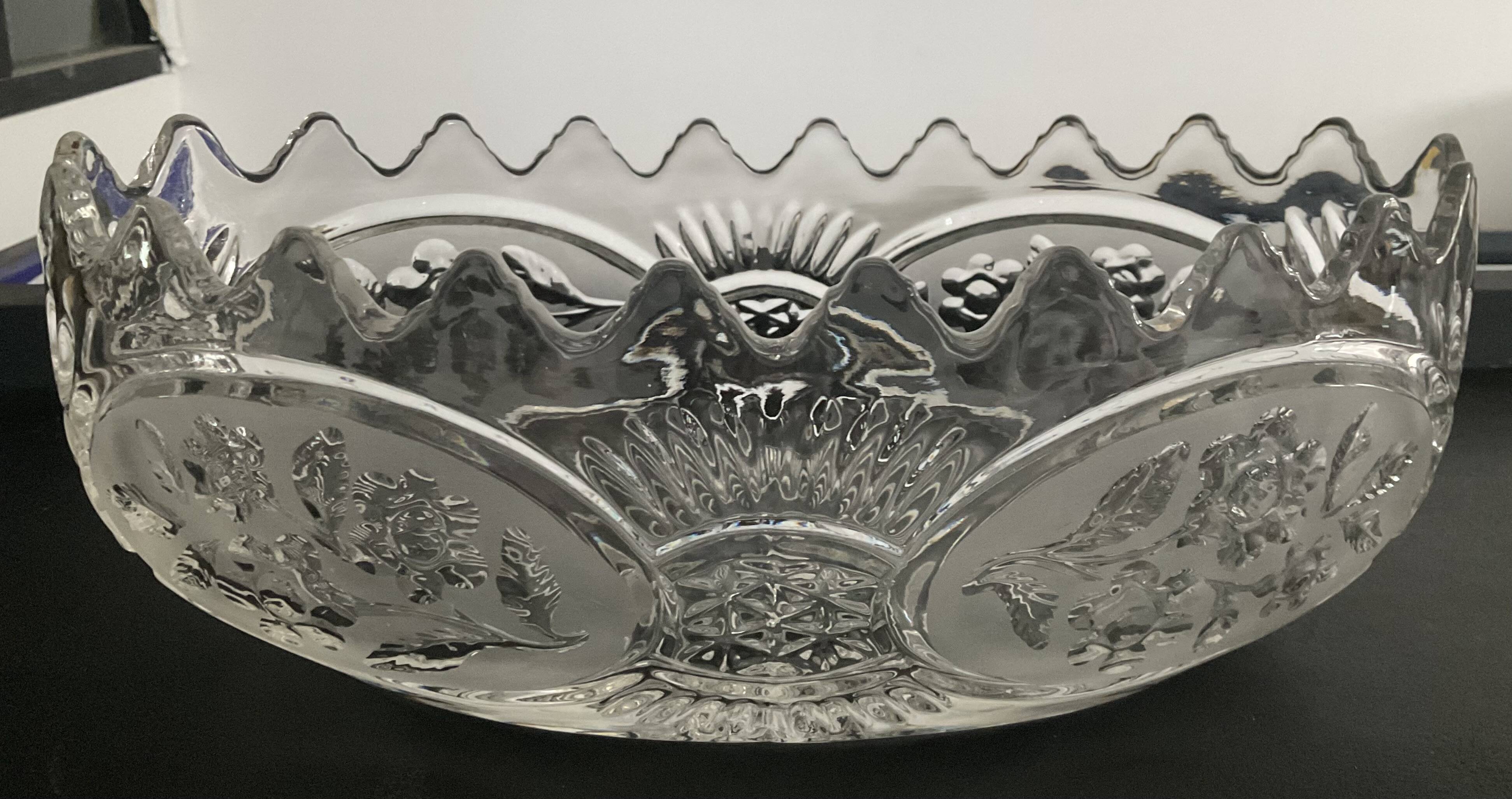 70s moulded glass fruit bowl