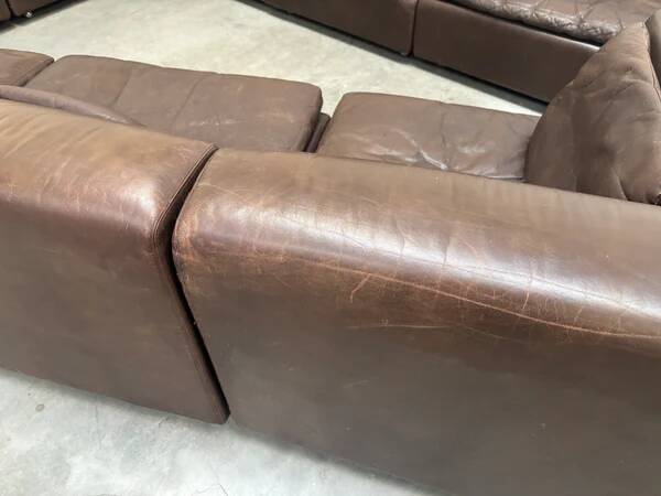 Large leather modular lounge sofa, 1970s