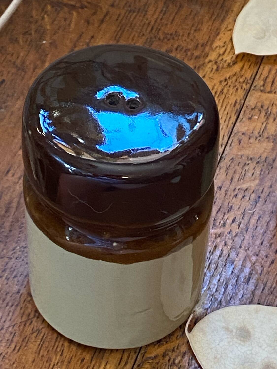 Glazed stoneware salt and pepper shakers, 1970s