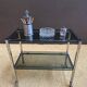 Metal and smoked glass dessert table