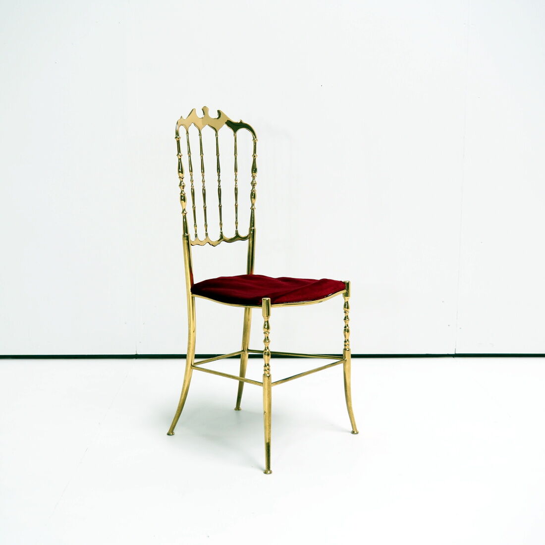 Chaise latérale italienne en laiton Chiavari