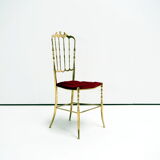 Chaise latérale italienne en laiton Chiavari