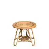 Pair of rattan tripod coffee tables 1950