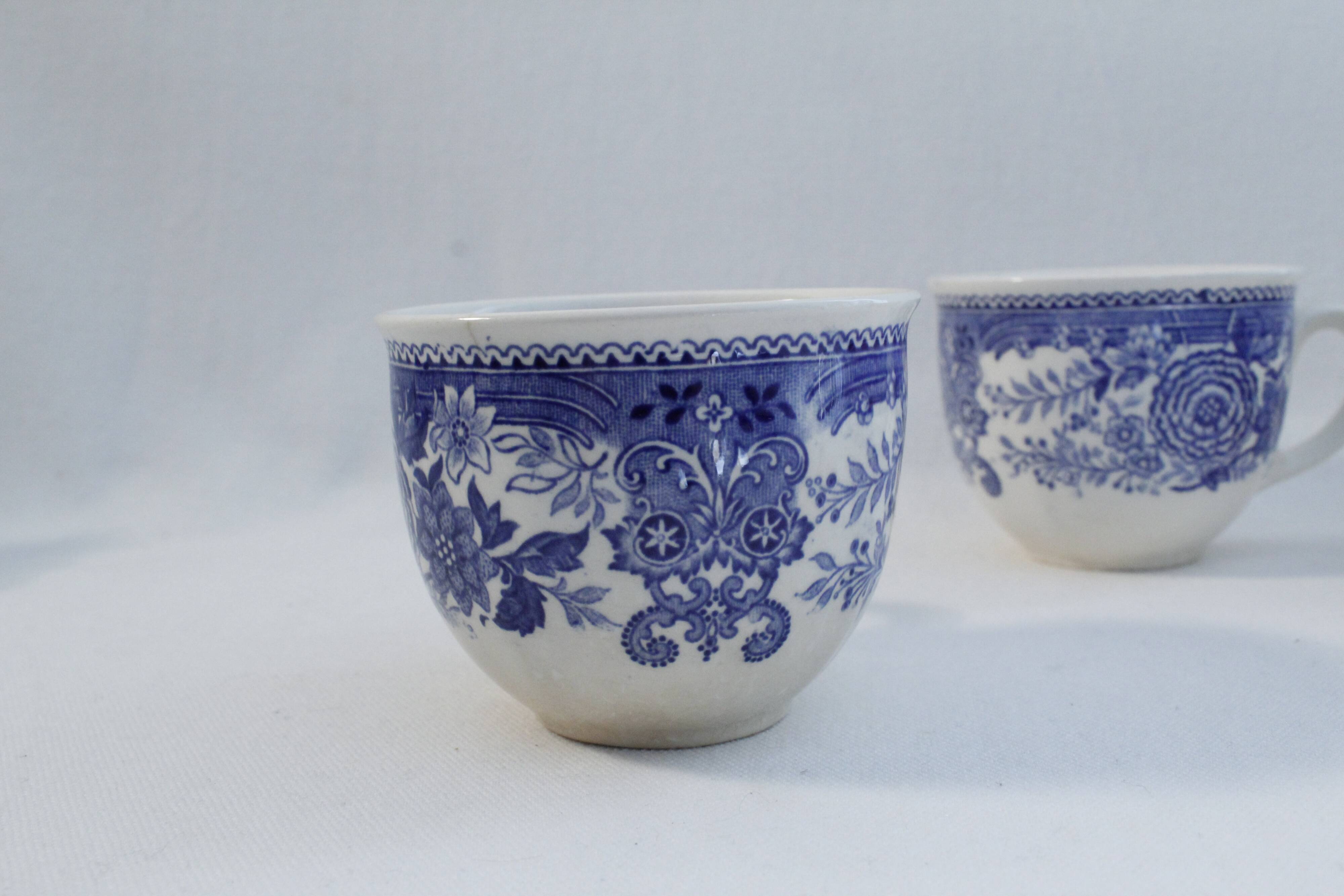 Villeroy & Boch coffee set décor Burgenland blue - 6 cups + 6 saucers