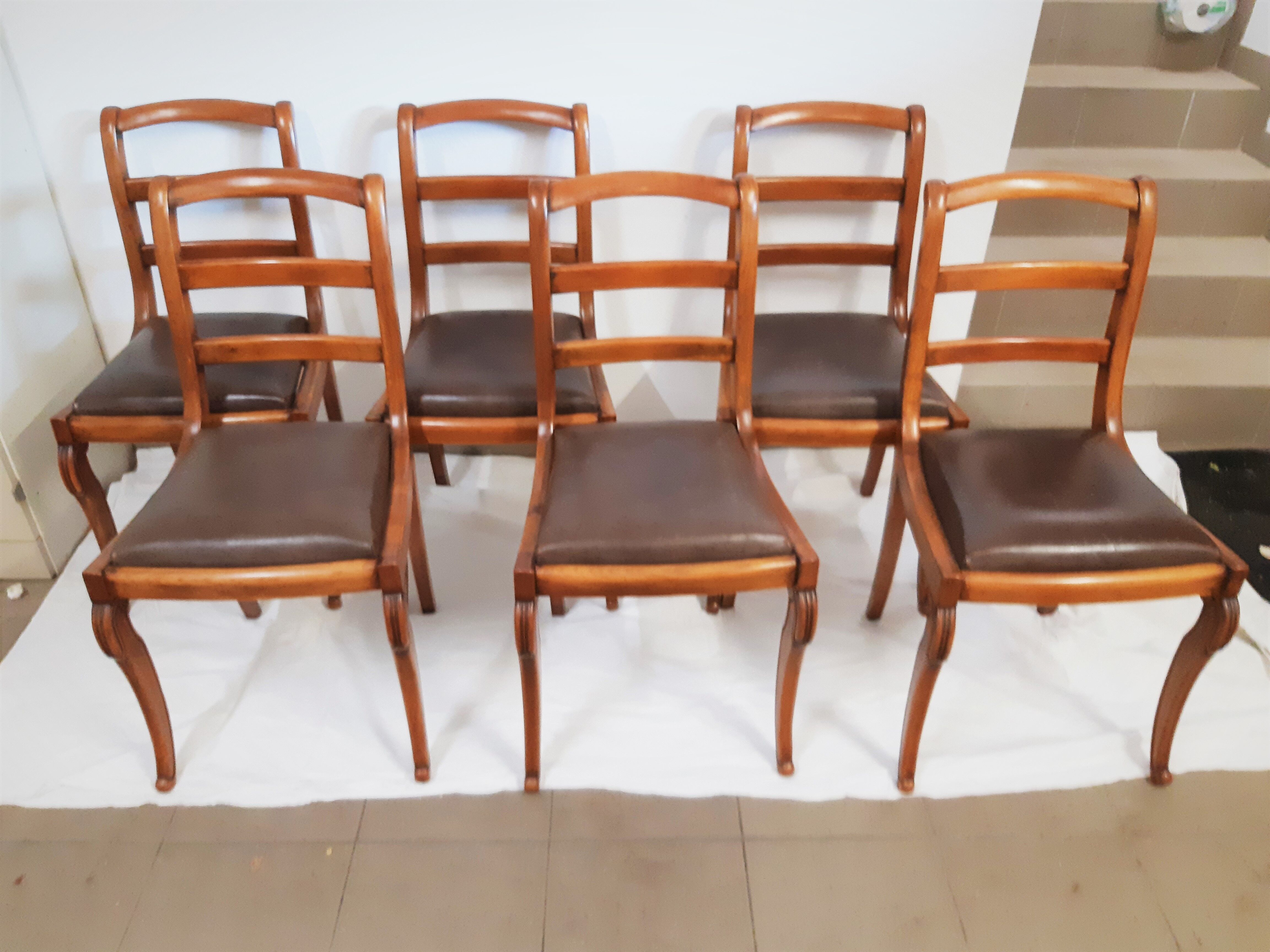 Set of 6 restored Restoration style chairs