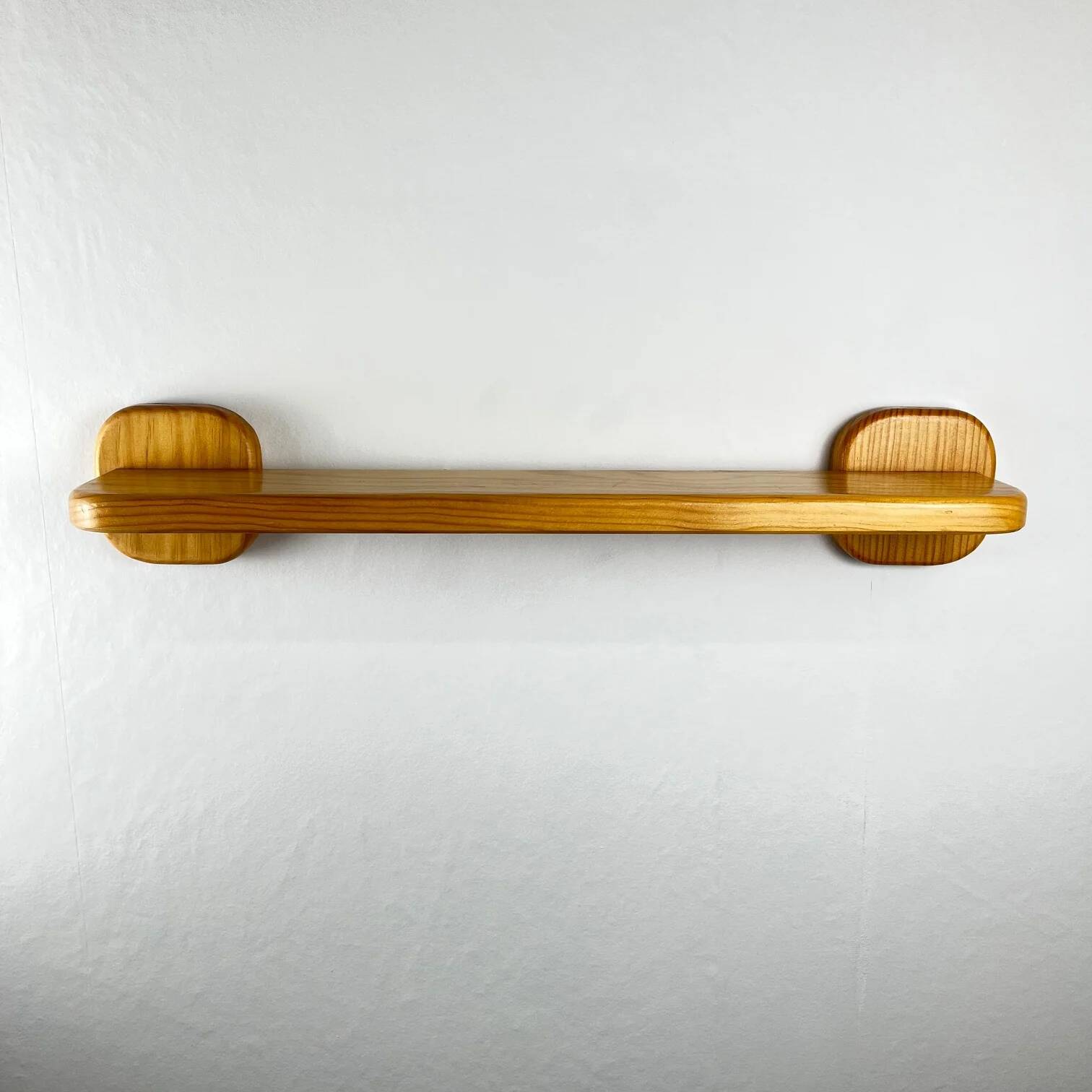 Minimalist pine shelf, 1970/80, square bracket