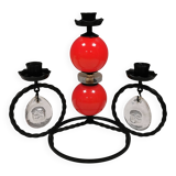 Wrought iron candle holder for 4 candles. by Erik Höglund in the 1960s