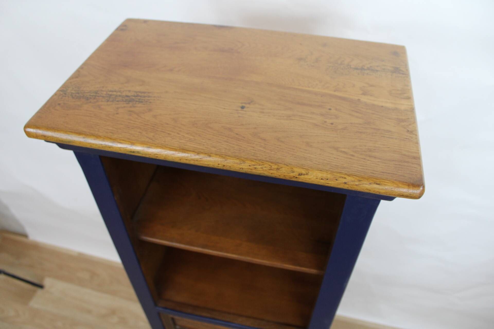 Renovated bookcase with 4 shelves and 2 drawers, France 1960