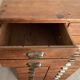 Old apothecary trade furniture in vintage wood 24 drawers.