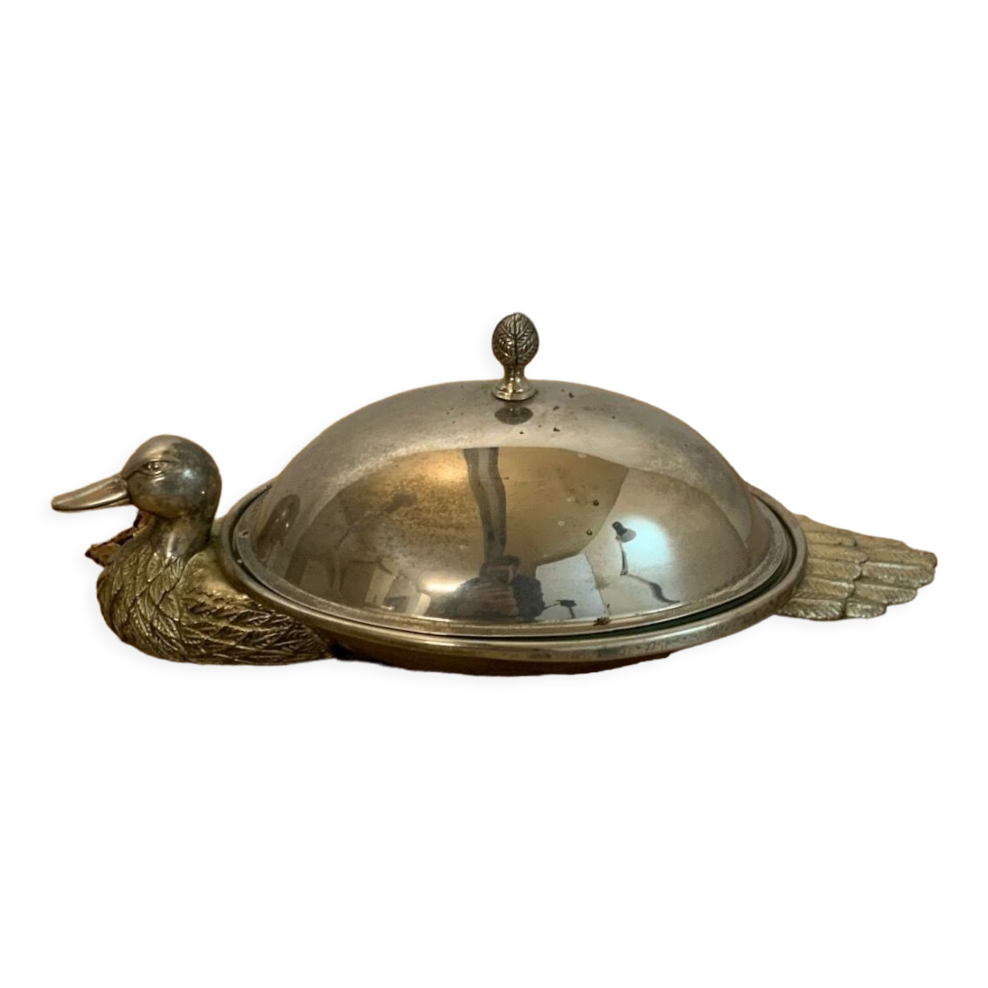 Foie gras display in metal and glass