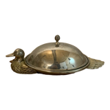 Foie gras display in metal and glass