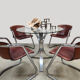 Dutch design vintage tubular chrome leather dining chairs Metaform