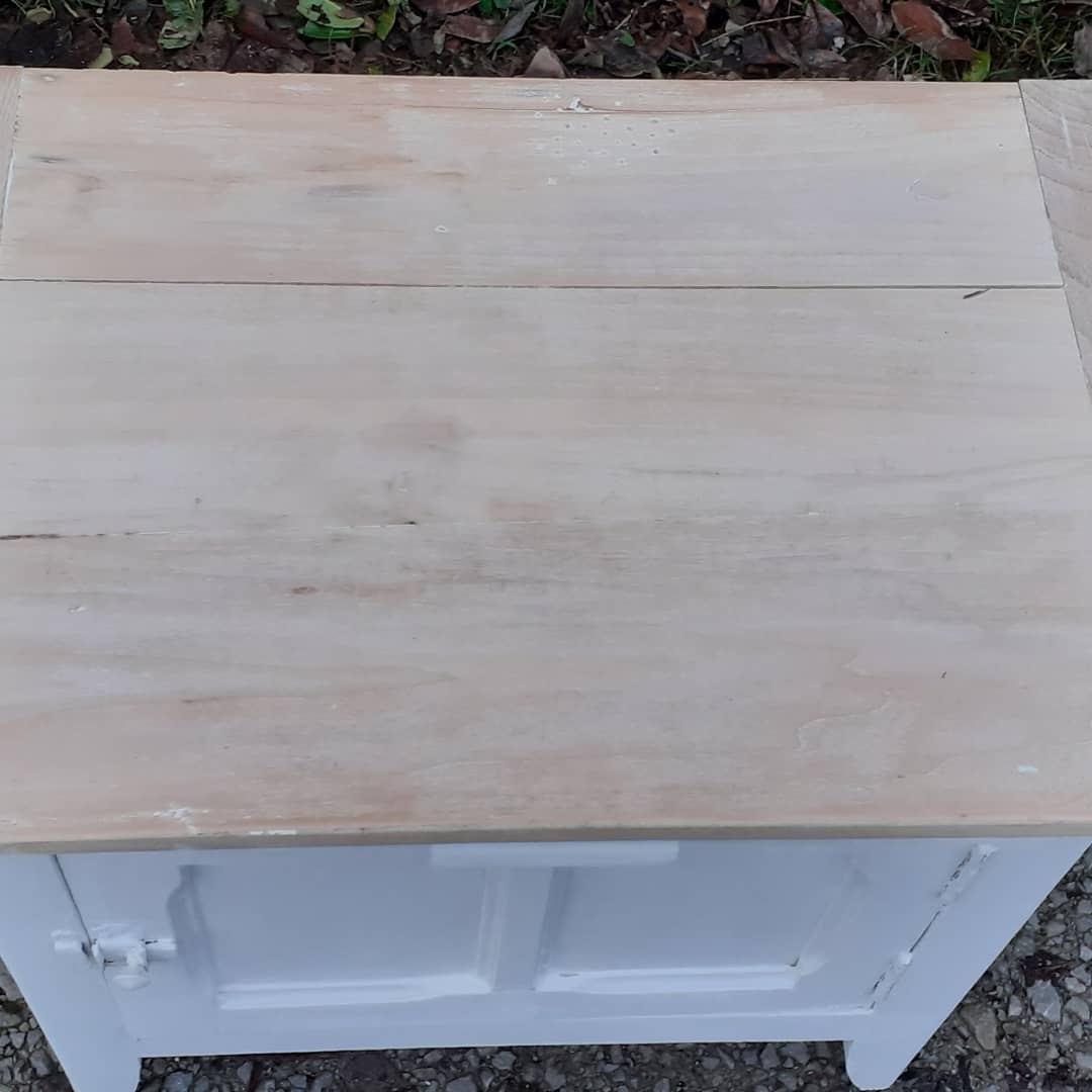 Parisian sideboard 1 door 1 drawer white and raw wood