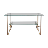 Glass and gold metal coffee table, 1960s