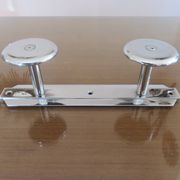 Wall coat rack with 2 hooks in chrome-plated brass from the 40s and 50s