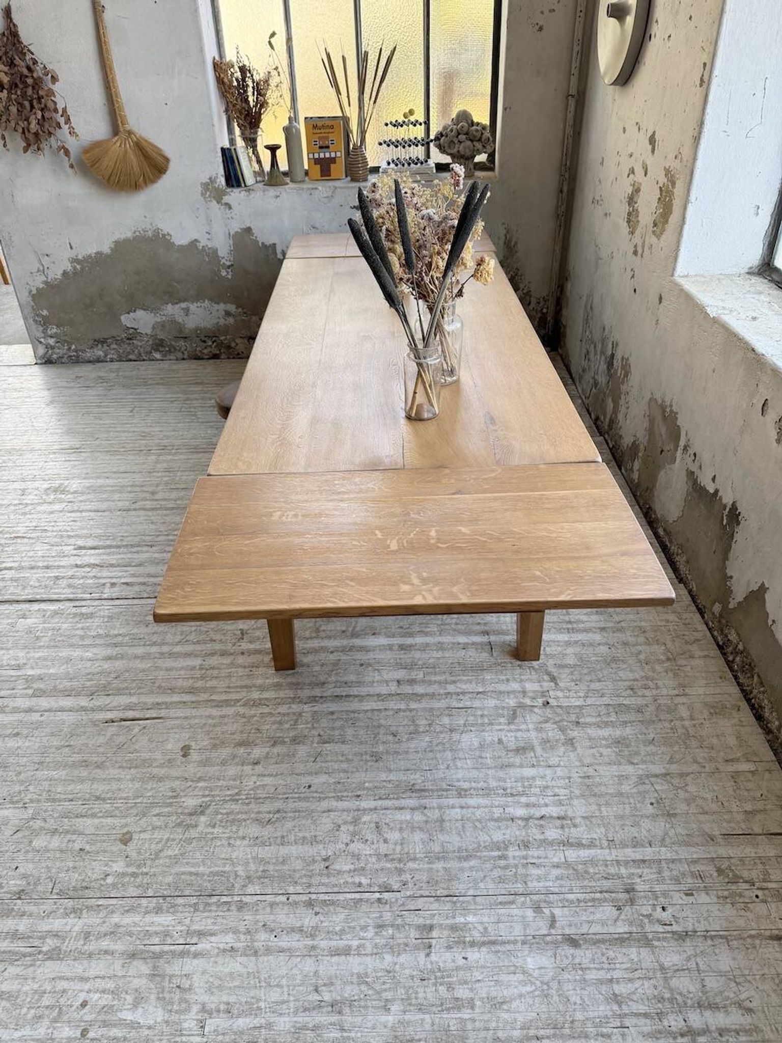 Table de ferme extensible en chêne massif