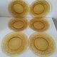 Set of 6 pressed glass dessert plates with sunflower motif Vereco
