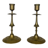 Pair of vintage gilded brass candlesticks