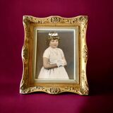 Old gilded carved wooden wall frame