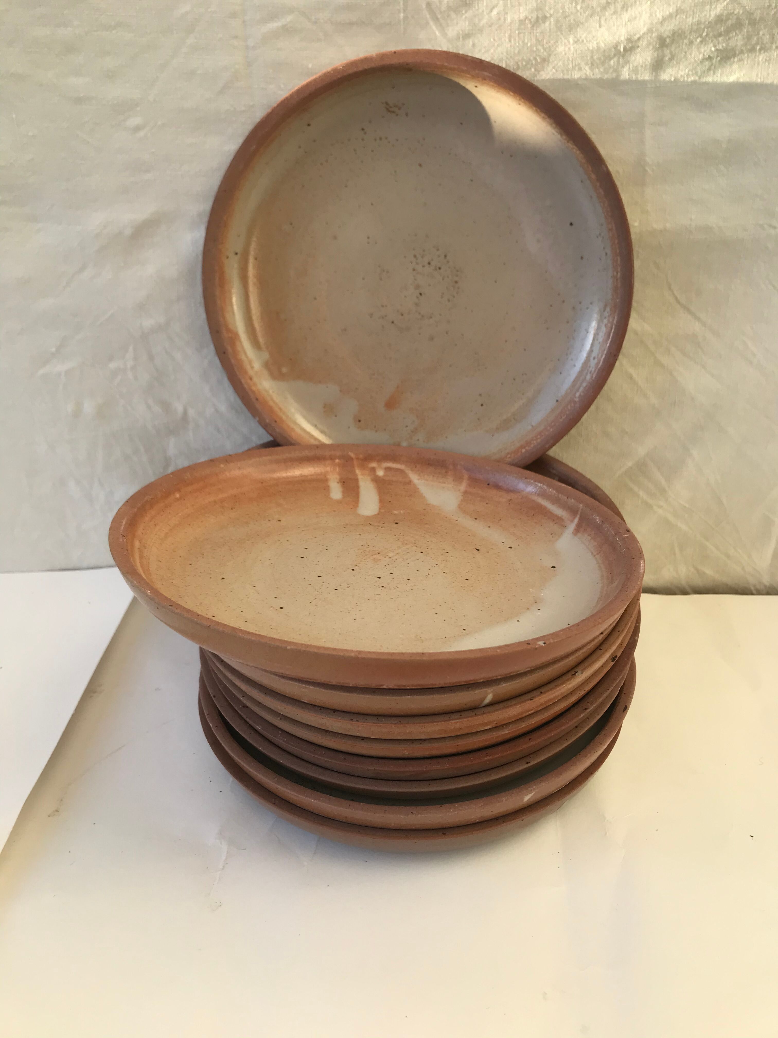 10 small plates made of vintage sandstone
