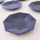 6 "Octime" black Arcoroc saucers