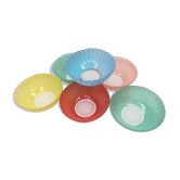Série de 6 bols en verre coloré
