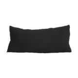 Long cushion in black raw linen