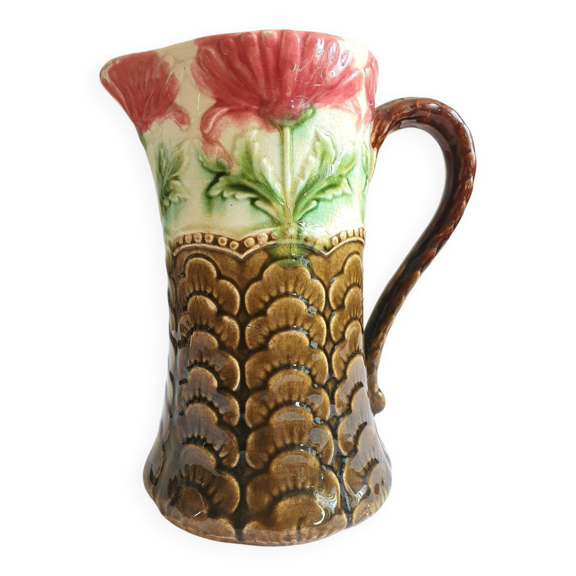 Stoneware carafe from the early 20th century Art Nouveau period.