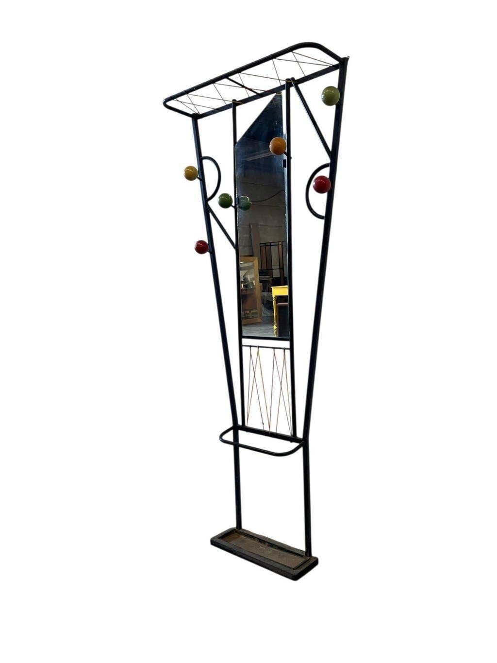 Vintage 'atomic' wall coat rack Roger Féraud