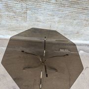 Smoked glass and chrome dining table, 1970s
