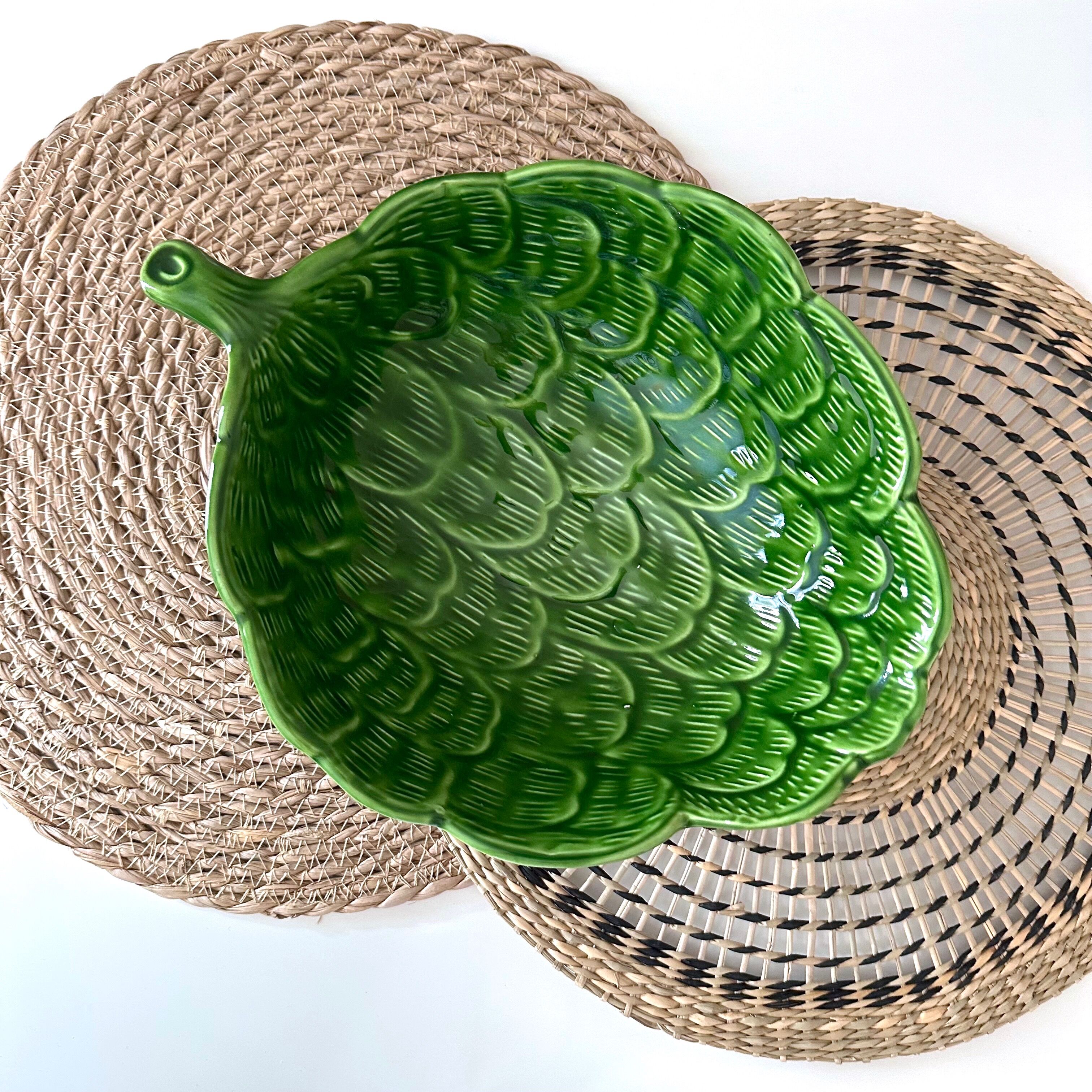 Vintage bowl artichoke ceramic, majolica