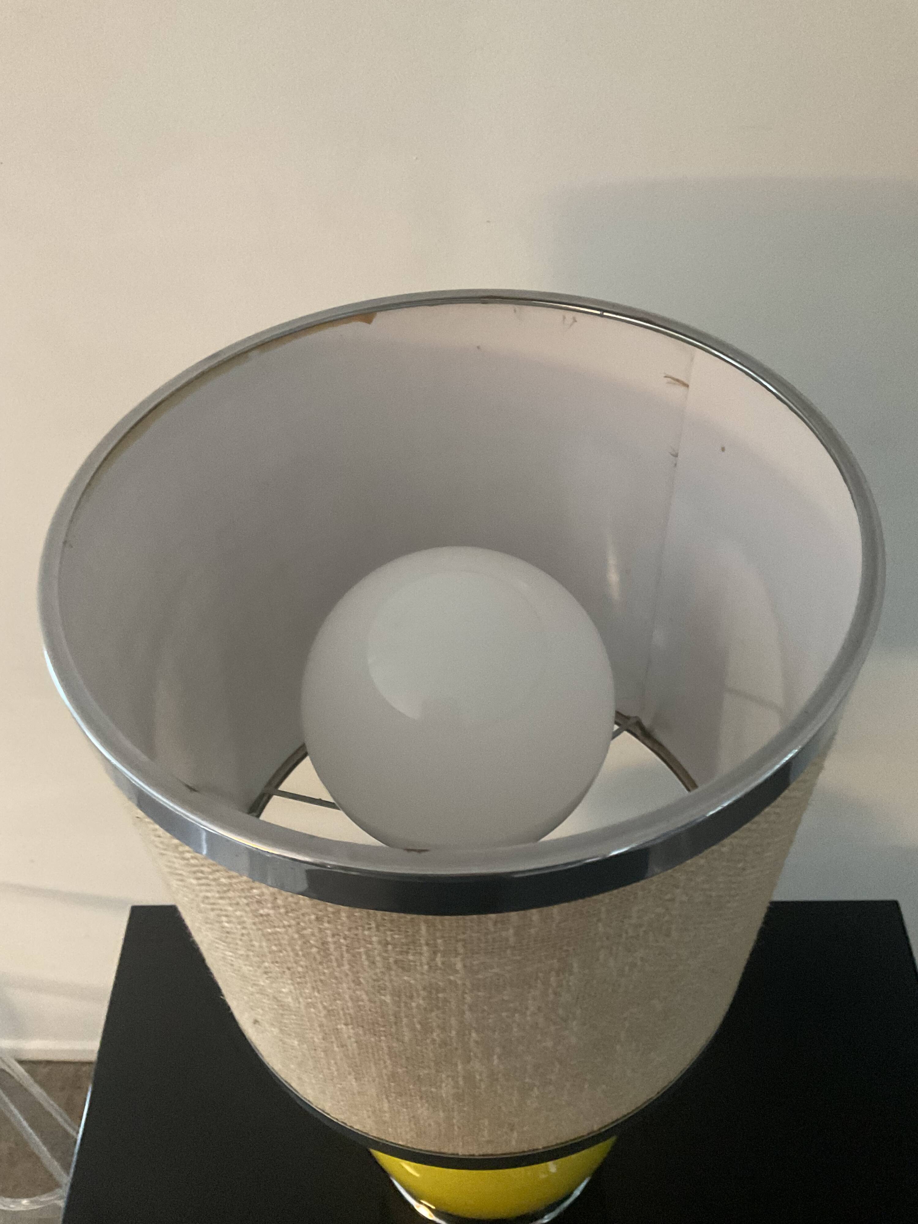 Vintage ceramic and chrome metal lamp from the 60s and 70s