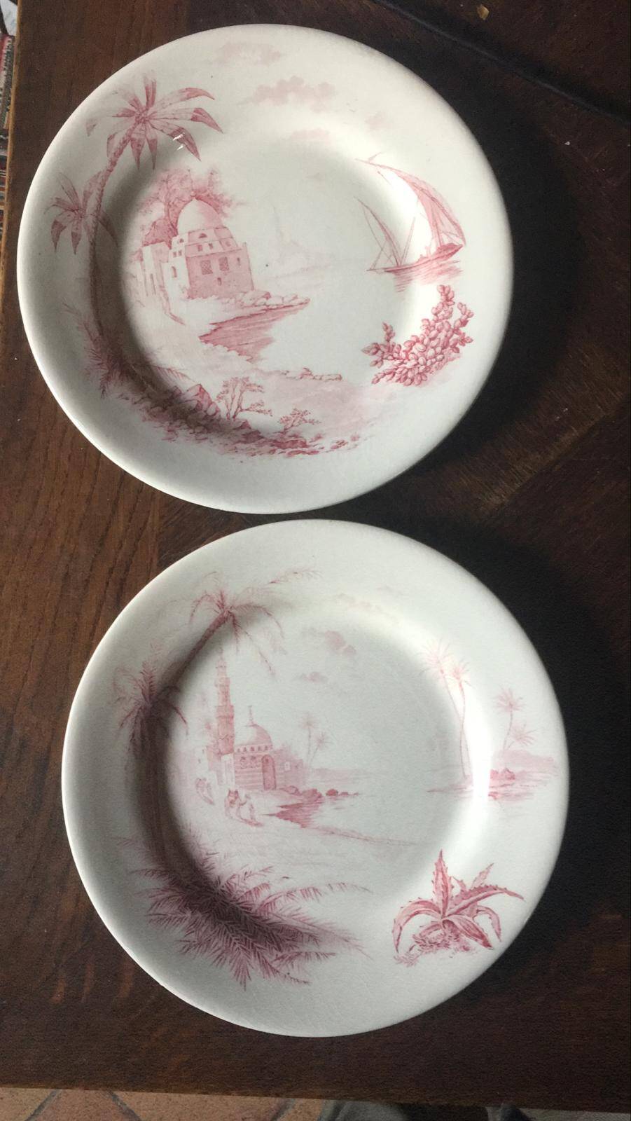 Table Service Set Gien "Views of the East" – 80 pieces – 19th century