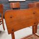 Lot de 6 chaises bois paille 1950