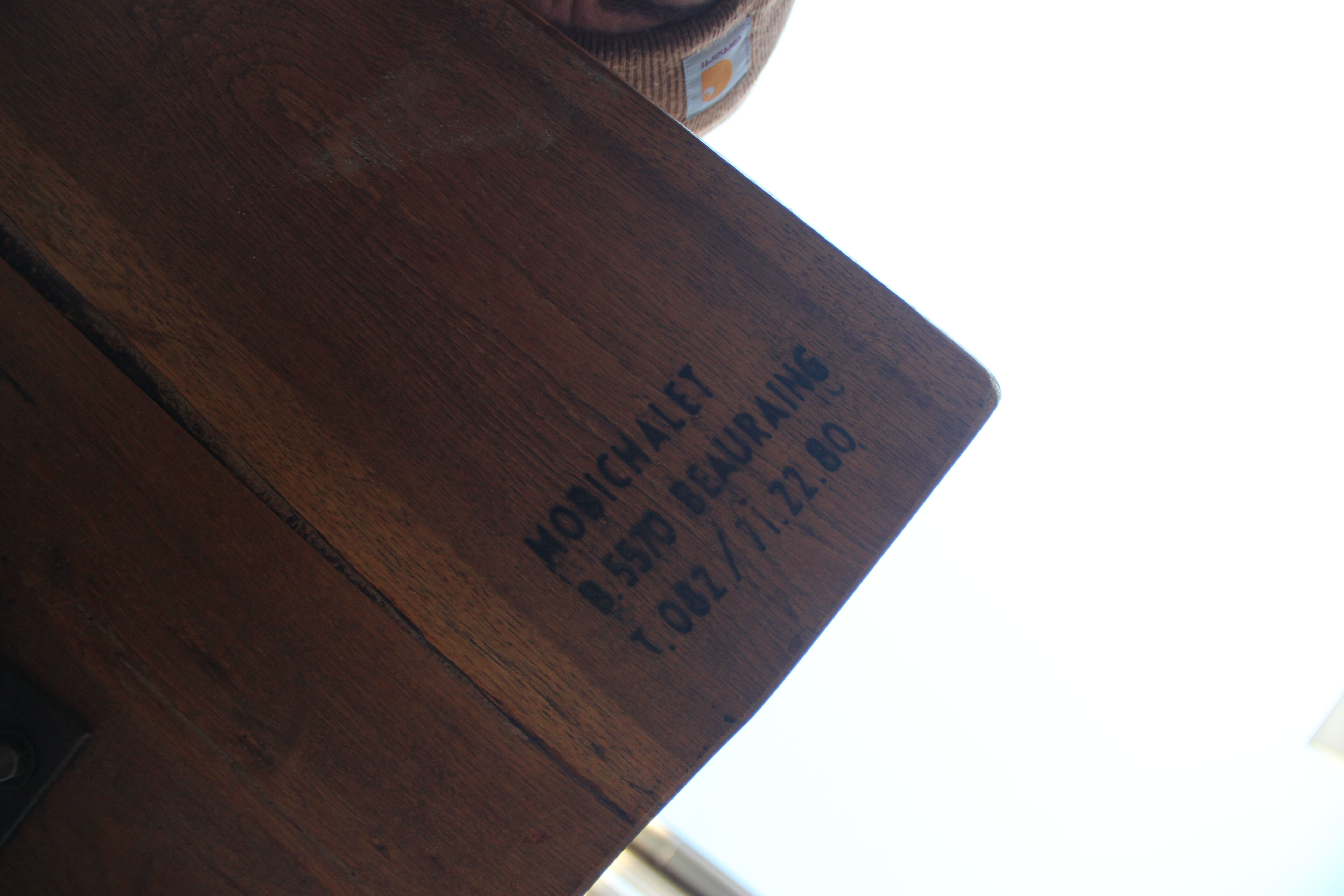 Solid oak table, published by Mobichalet, Belgium, 1950