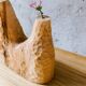 Hand-carved soliflore vase in solid lime wood.