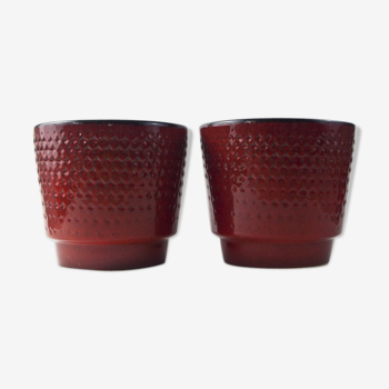 Paire de cache-pots rouge