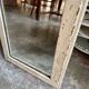 Beige wooden rectangular mirror 42 x 31 cm