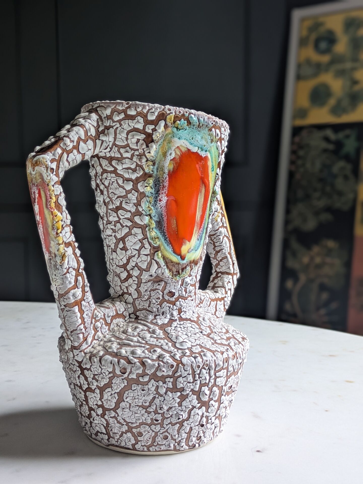 Brutalist vase ''Fat Lava'' Mid century