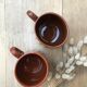 Paire de mugs en céramique marbrée