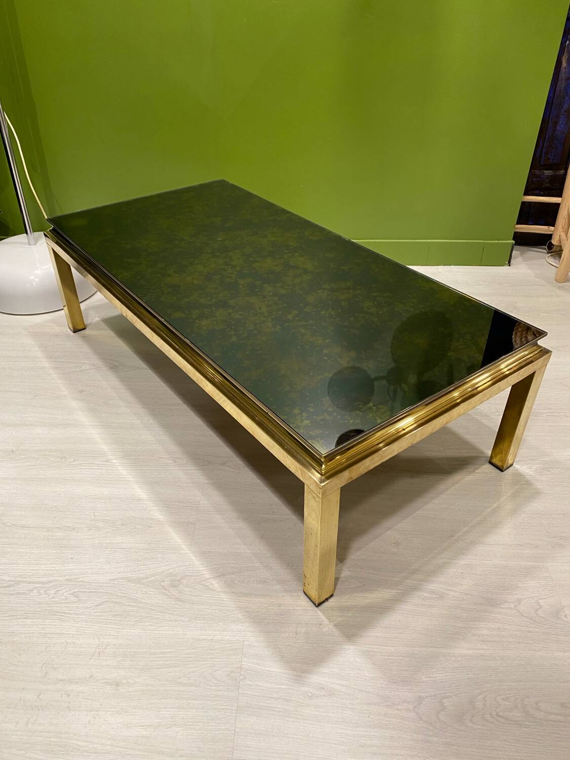 1970s eglomised glass coffee table