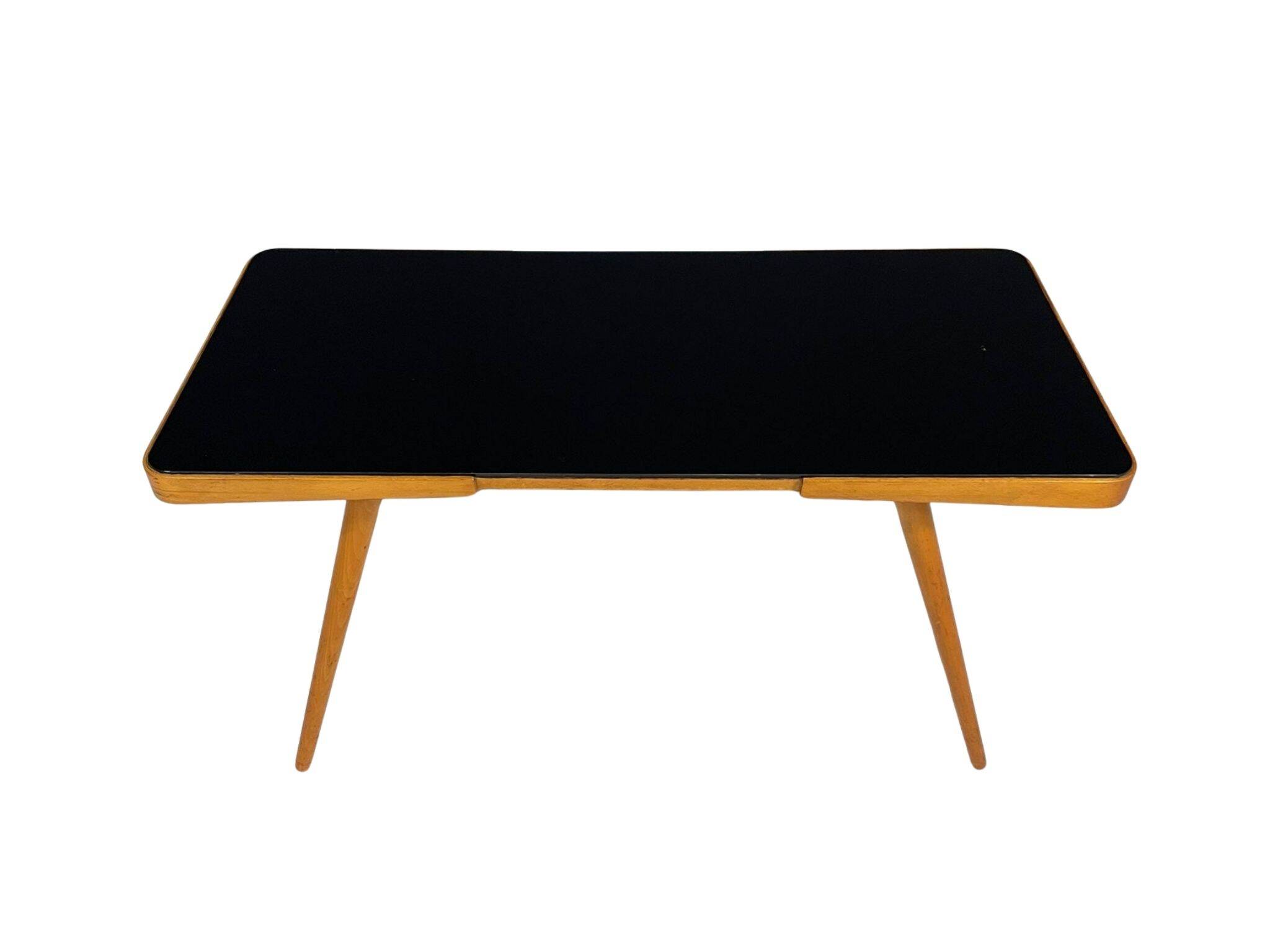 Mid-Century Coffee Table by Interiér Praha with Opaxite Glass Top, 1960s