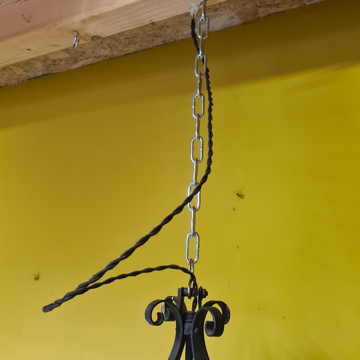 Antique french gothic style hanging lantern, from around 1900.