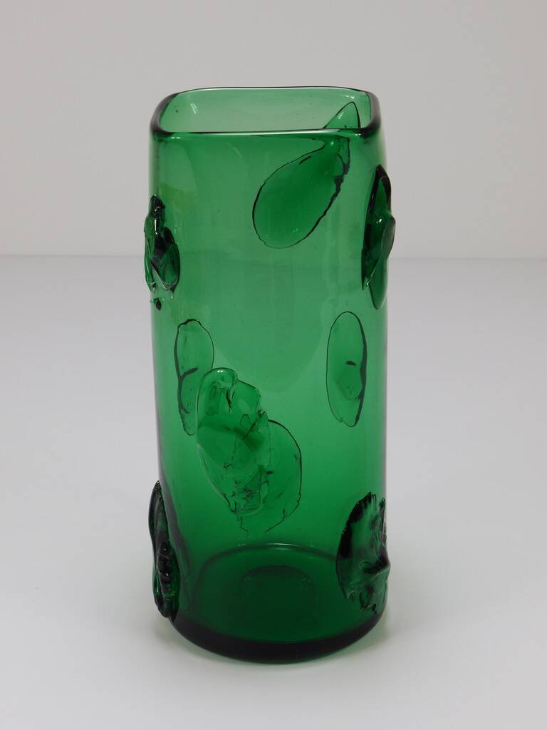 Large Green Glass Vase Vetro Verde from Empoli, Italy, 1960s