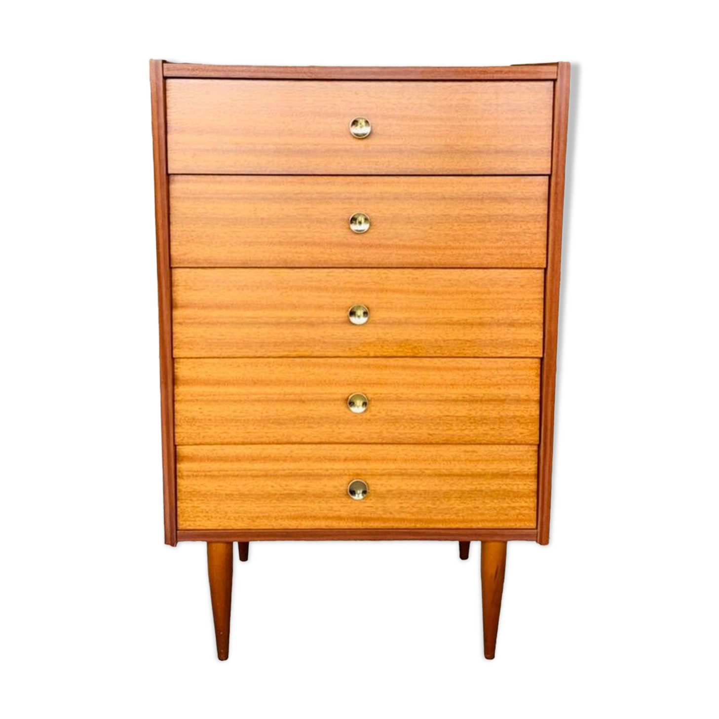 Vintage chest of drawers, 5 drawers in teak Circa 60