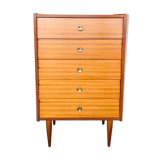 Vintage chest of drawers, 5 drawers in teak Circa 60