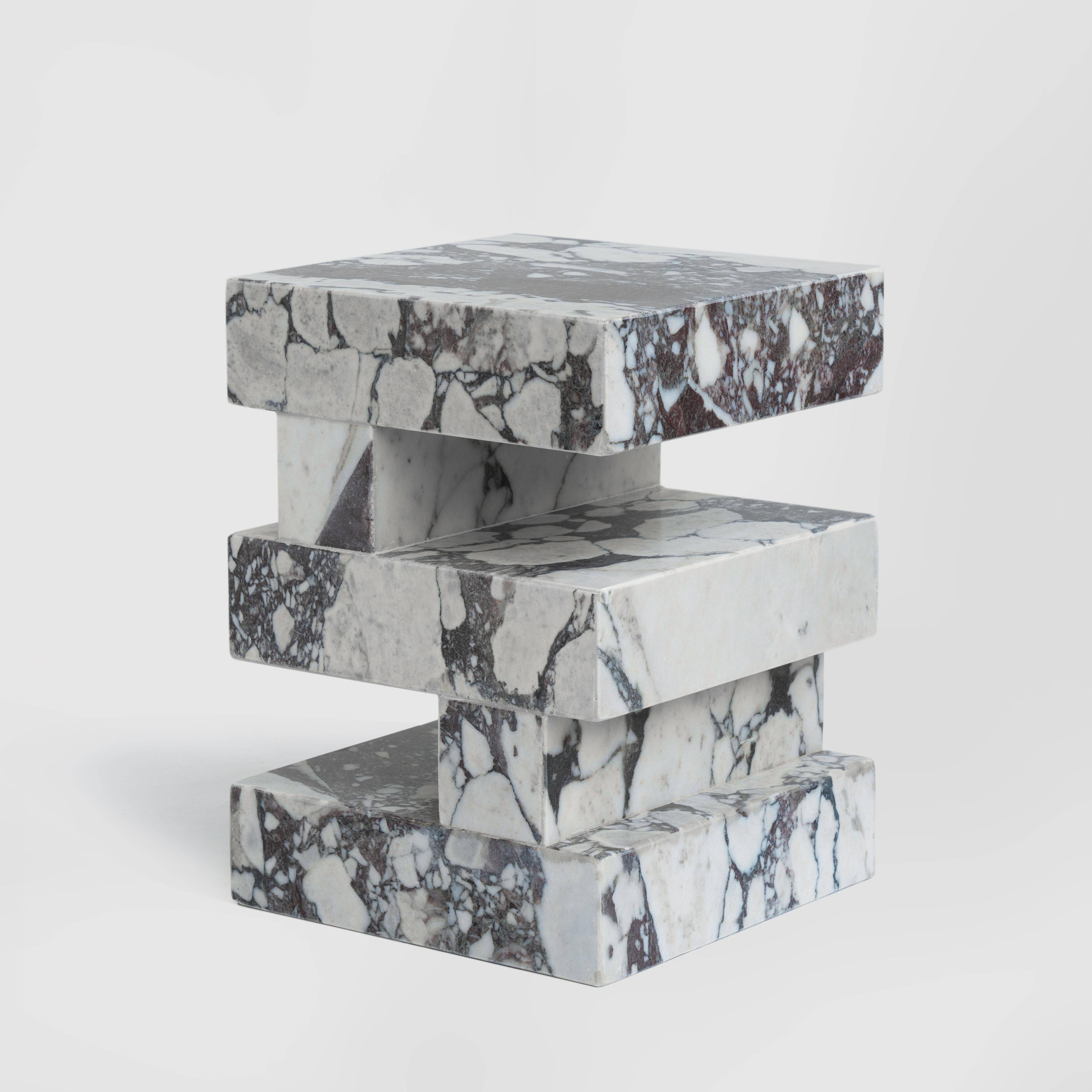 Calacatta side table "S Y N C", limited edition